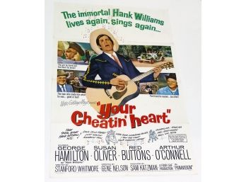 Original 1964 One-Sheet Movie Poster - Your Cheatin' Heart