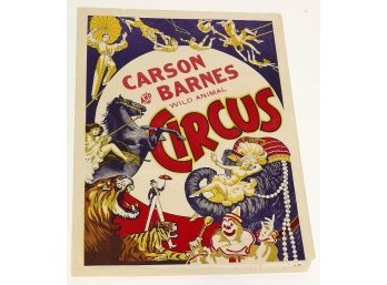 Vintage Carson And Barnes Circus Poster