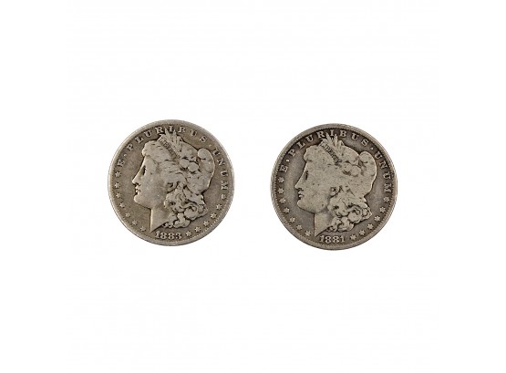 2 Morgan US Silver Dollars - 1883-O & 1881-O