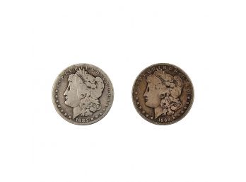 2 Morgan US Silver Dollars - 1885-O & 1889-O