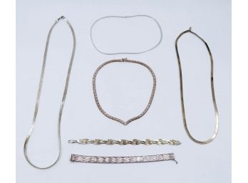 6 Different Sterling Silver Chains
