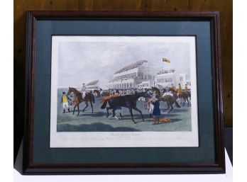 Hand Coloured Engraving After J. F. Herring 'Grandstand Ascot - Gold Cup Day 1839' - Horse Racing