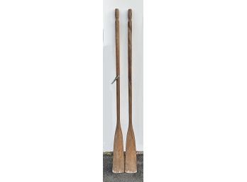 Pair Of Vintage Wooden Boat Oars - Great For The Beach Or Lake House