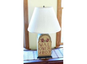 Painted Wood And Metal Lamp