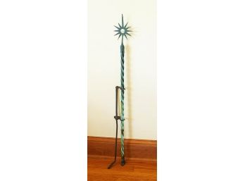 Antique 19th C. American Twist Form Copper Lightning Rod