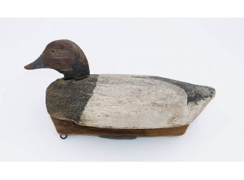 Vintage Wooden Duck Decoy With Glass Eyes