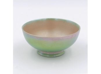 Moorcraft Pottery Luster Iridescent Green Small Footed Bowl