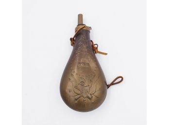 Replica Brass Civil War US Military Peace Black Powder Gun Flask