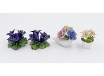 Miniature Bone China Flower Bouquet Lot