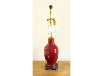 Oxblood Red Ceramic Vase Table Lamp