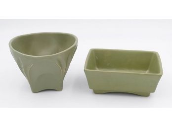 McCoy Floraline Pottery Flared Oasis Dish (526) & Planter (468)