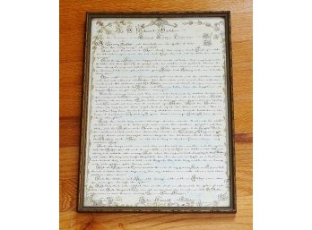 Framed 1940's Hand Written Poem In Calligraphy 'To A Beloved Mother'