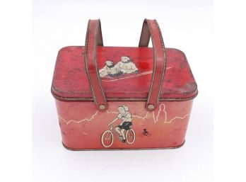 1930's Decoware Sports Tin Lunchbox