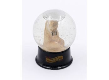 1930-40's Atlas Crystal Works Glass Native American Snow Globe - New Bedford, MA Souvenir