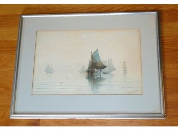 H. Levey (19th/20th Century) Original Watercolor - Boating Scene