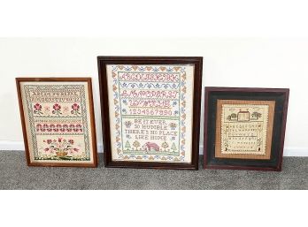 3 Different Needlepoint Samplers