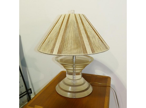 Vintage Stacked Lucite Table Lamp, Manner Of Karl Springer