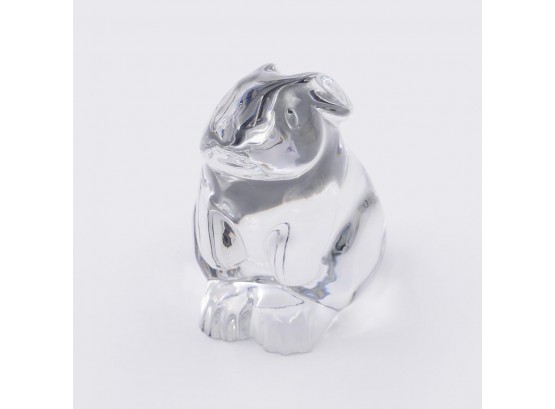 BACCARAT France Crystal Sitting Rabbit Figurine