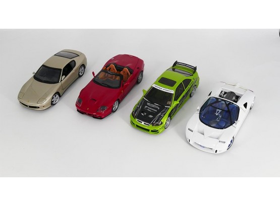 Lot Of 4 - 1/18th Scale Diecast Cars By Hot Wheels And Maisto