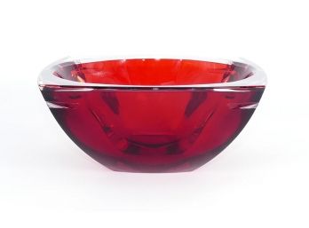 Waterford Lead Crystal 'Metra' 10-Inch Red Bowl
