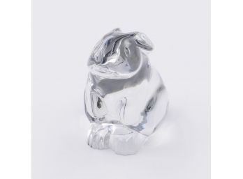 BACCARAT France Crystal Sitting Rabbit Figurine