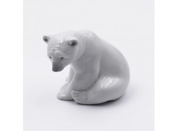 Lladro Porcelain Seated Polar Bear Figurine