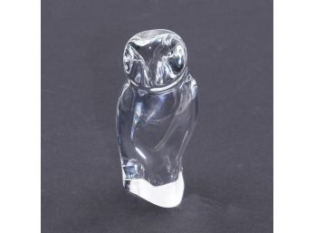 BACCARAT France Crystal Owl Figurine