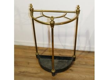 Vintage Brass And Cast Iron Umbrella Stand