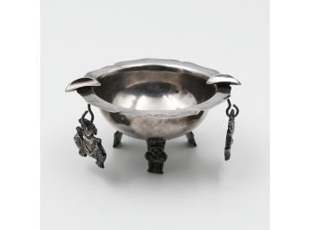 Decorative Colombian Sterling Silver Ashtray