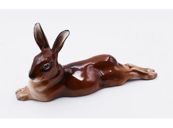Royal Doulton Porcelain Large Rabbit Stretching Figurine - HN2593