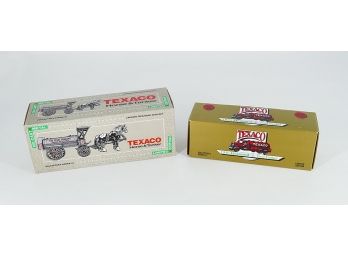 2 Different Ertl Collector's Series Limited Texaco Die-Cast Metal Banks - New In Box
