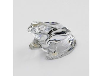 BACCARAT France Crystal Bull Frog Figurine
