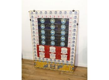 Large Folk Art Piece Made Of Vintage Blueberry Can Labels