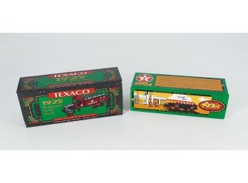 2 Different Ertl Collector's Series Texaco Die-Cast Metal Banks - New In Box