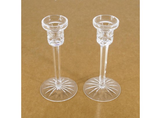 Pair Of Waterford Lismore Crystal Candle Holders