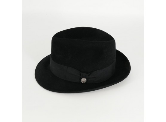Stetson Saxon Royal Quality Fur Felt Fedora Hat - In Black - Men's Size 7 1/4