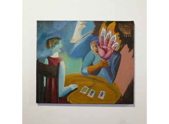 Gina Freschet Oil On Canvas 'The Fortune Teller' (1982) - From A Robert DeNiro Restaurant
