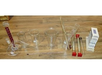 Lot Of Vintage Science Chemistry Glass / Tools - Pyrex