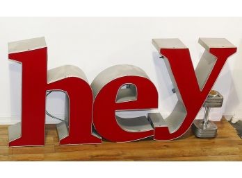 3 Large Metal / Plastic Lighted Letters (26' Tall) - Business Advertising Sign