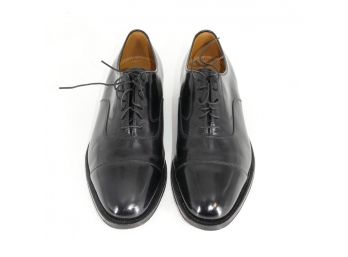 Johnston & Murphy Melton Cap Toe Black Leather Shoes - Men's Size 10 US - Optima