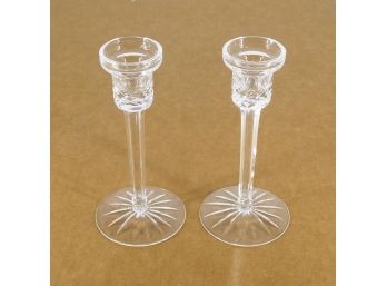 Pair Of Waterford Lismore Crystal Candle Holders
