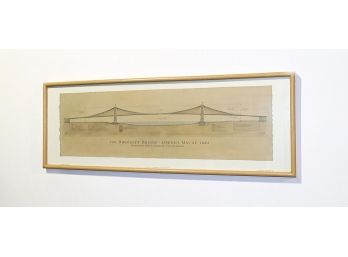 Large Framed Brooklyn Bridge Architecture Poster