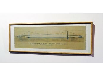 Large Framed Verrazano Bridge NYC Architecture Poster