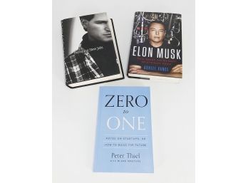 3 First Edition Books - Hardcover - Stever Jobs, Elon Musk, Peter Theil
