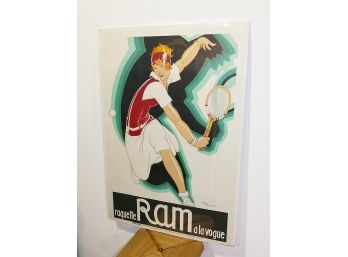 Rene Vincent Art Deco Ram Tennis Poster - Artcurial Paris (1980)
