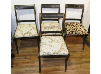 Set Of 4 Antique Kittenger Armless Chairs