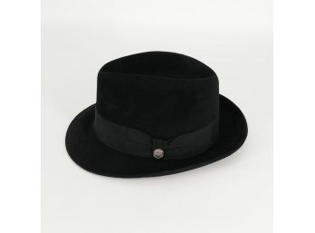 Stetson Saxon Royal Quality Fur Felt Fedora Hat - In Black - Men's Size 7 1/4