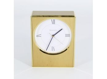 Tiffany & Co. Polished Brass Desk Clock - Swiss Made