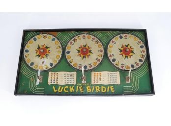 Vintage Gotham's Lucky Birdy Tin Litho Gambling Game / Trade Simulator