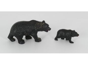 Antique Black Forest Carved Wood Bear Figurines
